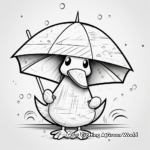 Fun and Playful Paper Duck in Rainy Day Coloring Pages 2