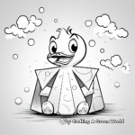 Fun and Playful Paper Duck in Rainy Day Coloring Pages 3