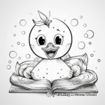 Fun and Playful Paper Duck in Rainy Day Coloring Pages 4