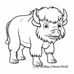 Fun Cartoon Bison Coloring Pages 1