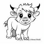 Fun Cartoon Bison Coloring Pages 2