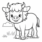 Fun Cartoon Bison Coloring Pages 3