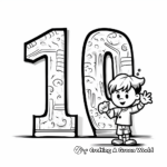 Fun Cartoon Style Number 10 Coloring Pages 4