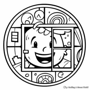 Fun Cartoon Window Coloring pages for Kids 1