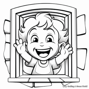 Fun Cartoon Window Coloring pages for Kids 2