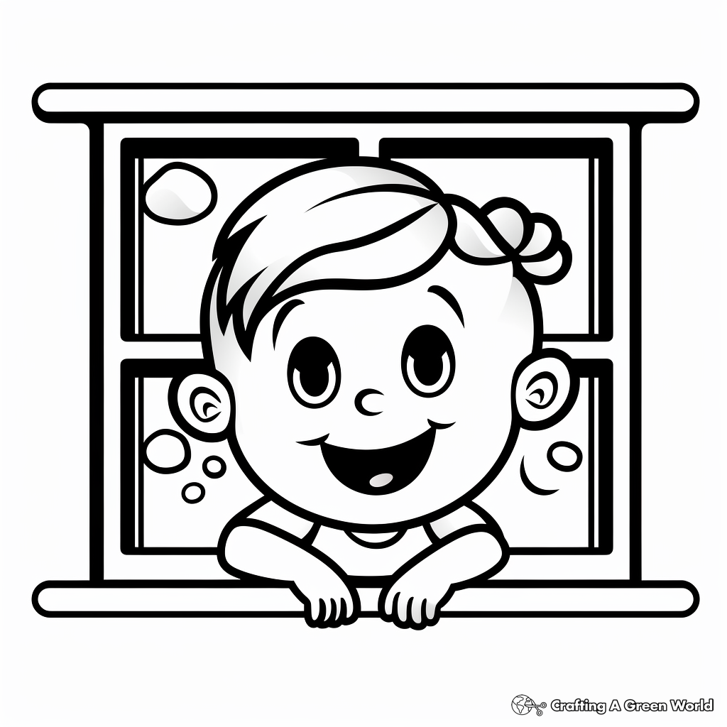 Fun Cartoon Window Coloring pages for Kids 4