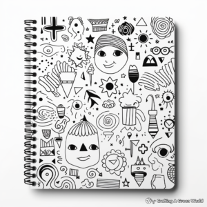 Fun Doodle Art Binder Cover Coloring Pages 2