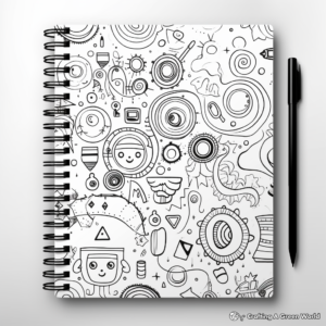 Fun Doodle Art Binder Cover Coloring Pages 3