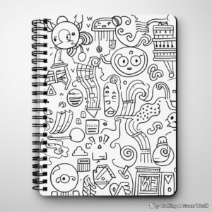 Fun Doodle Art Binder Cover Coloring Pages 4