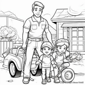 Fun-filled Janitor Labor Day Coloring Pages 3