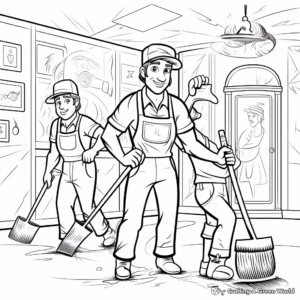 Fun-filled Janitor Labor Day Coloring Pages 4