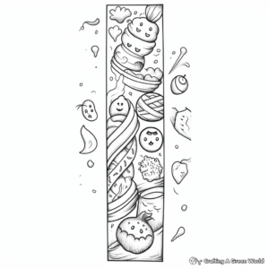 Fun Food-Themed Bookmark Coloring Pages 1