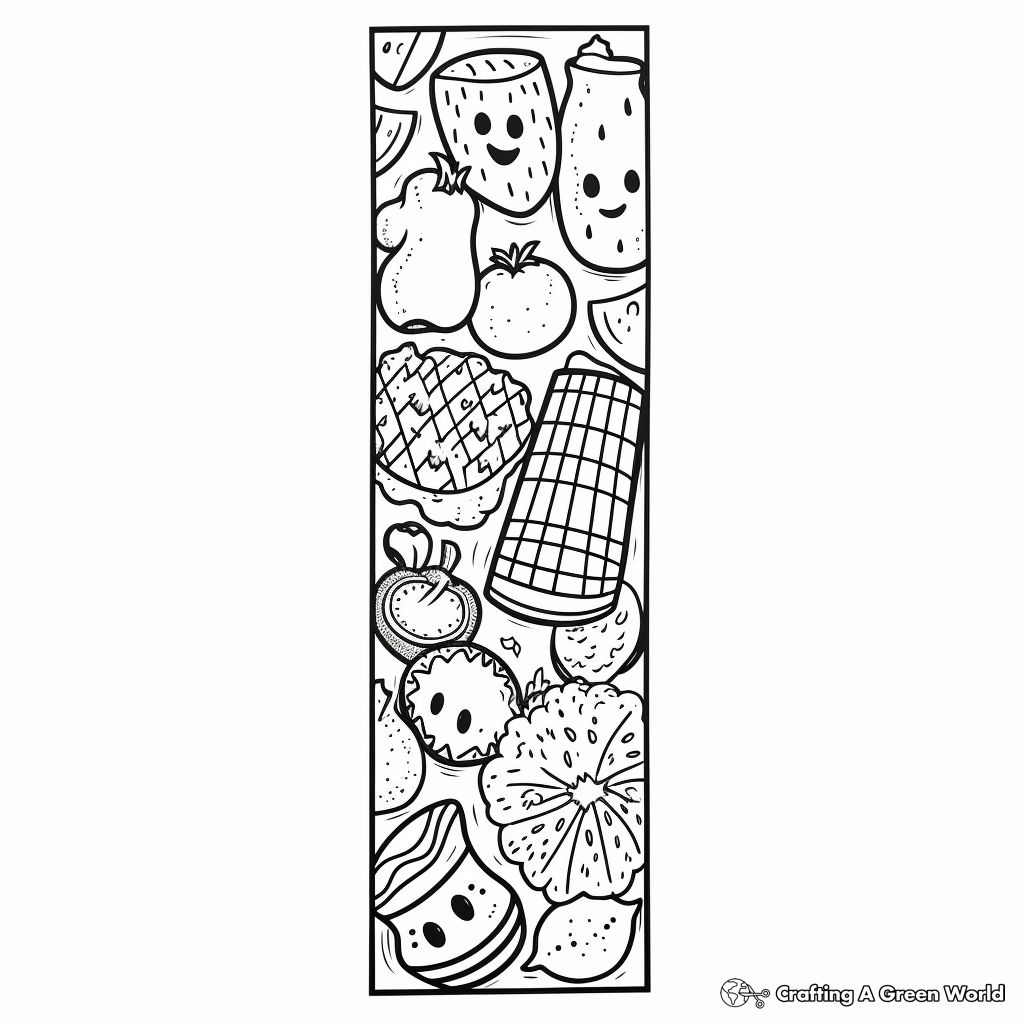 Fun Food-Themed Bookmark Coloring Pages 2