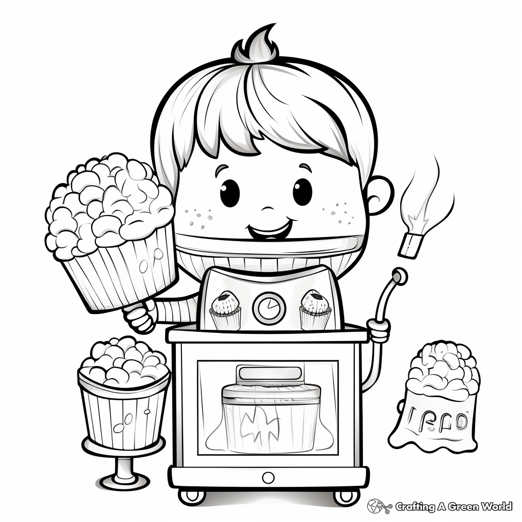 Fun Popcorn Machine Coloring Pages 2