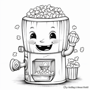 Fun Popcorn Machine Coloring Pages 3