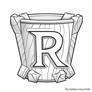Fun Rainbow and Letter R Coloring Page 3