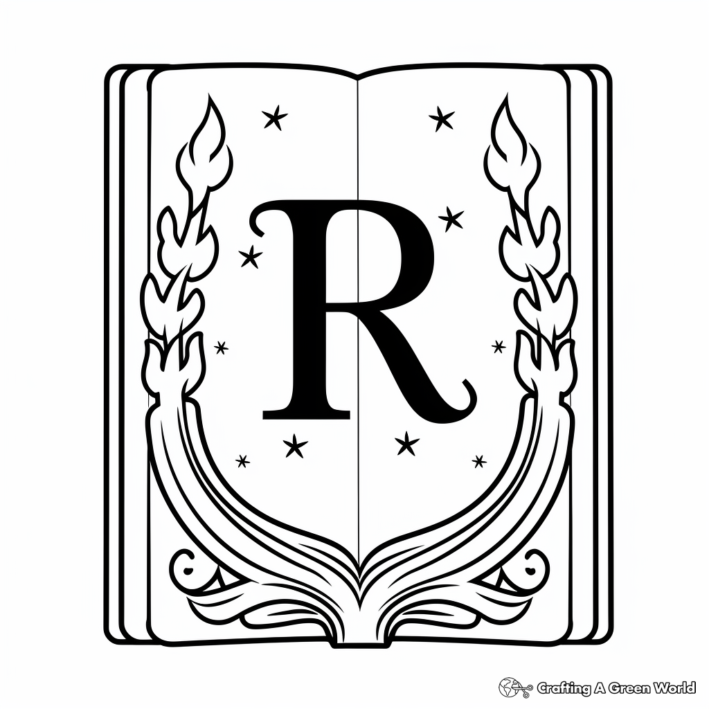 Fun Rainbow and Letter R Coloring Page 4