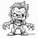 Funny Cartoon Zombie Coloring Pages 2