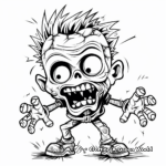 Funny Cartoon Zombie Coloring Pages 4