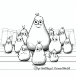 Funny Penguins Bowling Coloring Pages 1