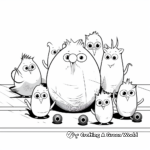Funny Penguins Bowling Coloring Pages 2