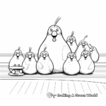 Funny Penguins Bowling Coloring Pages 4