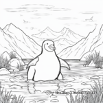 Gentoo Penguin Underwater Scene Coloring Pages 1