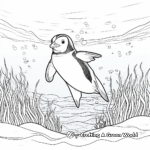 Gentoo Penguin Underwater Scene Coloring Pages 3