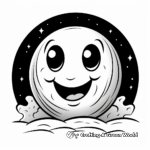 Ghost and Full Moon Coloring Pages 1