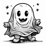 Ghost and Full Moon Coloring Pages 2