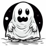 Ghost and Full Moon Coloring Pages 4