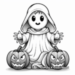 Ghost with Pumpkins Coloring Pages 3