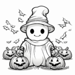 Ghost with Pumpkins Coloring Pages 4