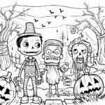 Ghoulish Graveyard Coloring Pages 3