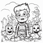 Ghoulish Graveyard Coloring Pages 4