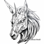 Glistening Iridescent Unicorn Head Coloring Pages 2