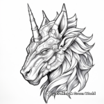 Glistening Iridescent Unicorn Head Coloring Pages 3