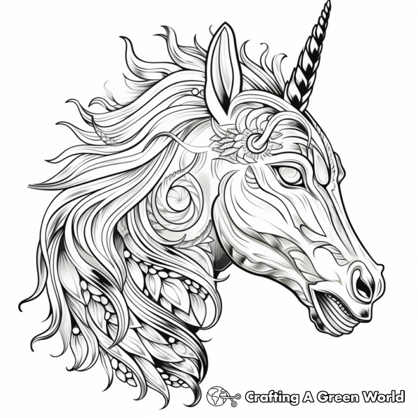 Unicorn Head Coloring Pages - Free &amp; Printable!