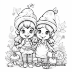 Gnome Couples: Sweet Moments Coloring Pages 1