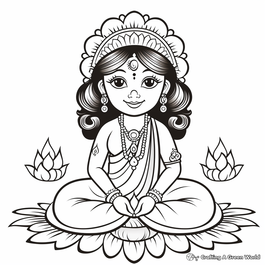 Goddess Lakshmi Diwali Coloring Pages 2