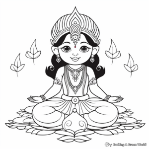 Goddess Lakshmi Diwali Coloring Pages 4
