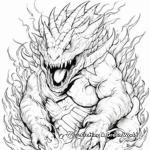 Godzilla Breathing Atomic Fire Coloring Pages 1