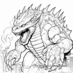 Godzilla Breathing Atomic Fire Coloring Pages 2