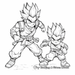 Goku and Gohan Father-Son Kamehameha Coloring Pages 1
