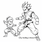 Goku and Gohan Father-Son Kamehameha Coloring Pages 2