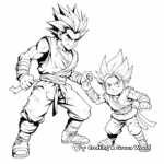 Goku and Gohan Father-Son Kamehameha Coloring Pages 3