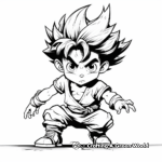 Goku Training Moments Coloring Pages 1