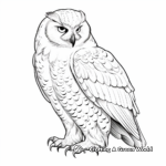 Gorgeous Snowy Owl Coloring Pages 1
