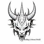 Gothic Dark Unicorn Head Coloring Pages 1