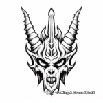 Gothic Dark Unicorn Head Coloring Pages 4